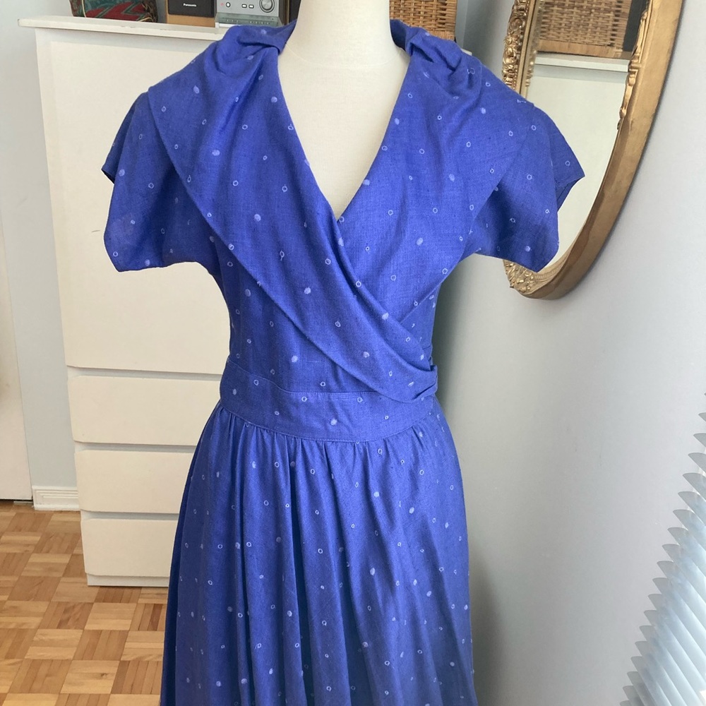 Italian linen blend wrap dress